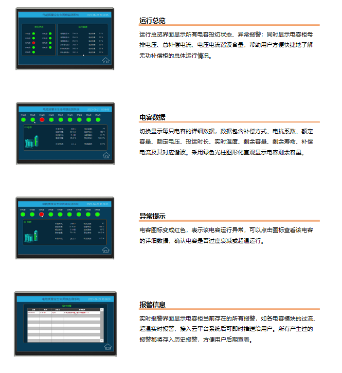 LQ740S无功补偿装置健康状态智慧屏